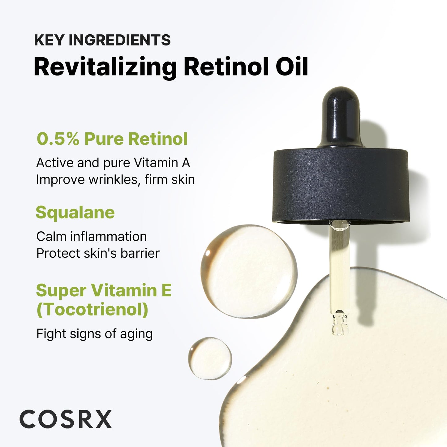 COSRX Retinol 0.5 Oil, Anti-aging Serum with 0.5% Retinoid Treatment for Face, Reduce Wrinkles, Fine Lines, Gentle Skincare for Day & Night, Not Beauty and Personal Care COSRX
