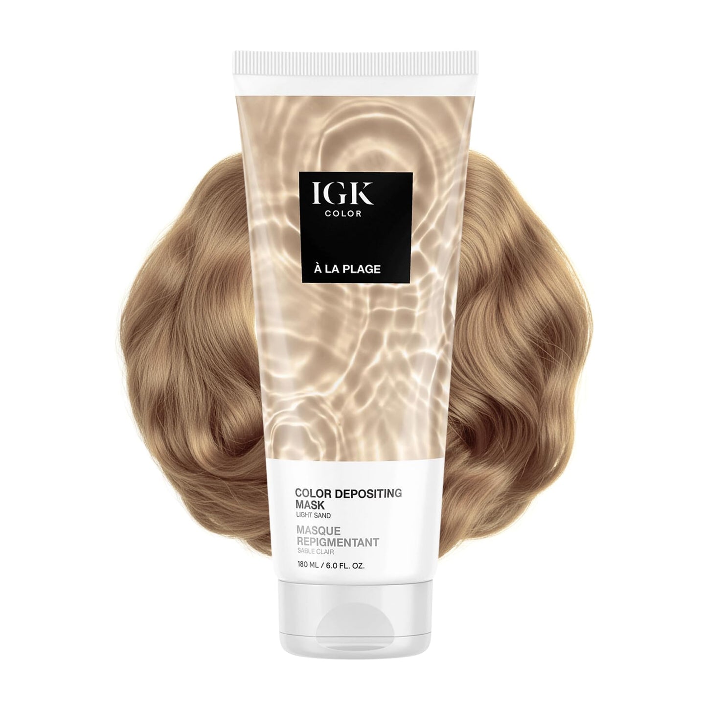 IGK A La Plage | Light Sand Blonde Hair Gloss + Color Depositing Mask | Boost Shine, Enhance Blonde Tones, Refresh Color | Semi Permanent Conditioning Beauty & Personal Care IGK