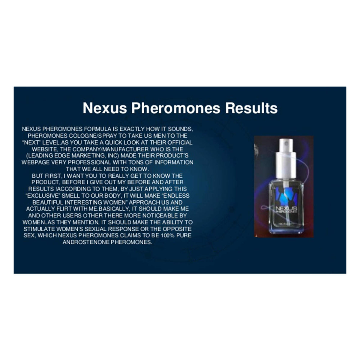 Nexus Mens Pheromone Product