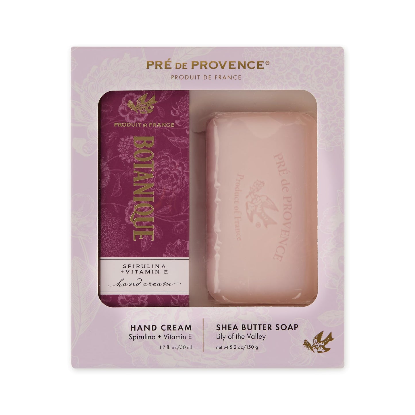 Pre de Provence Botanique 50ml Hand Cream/150g Heritage Soap Bar Gift Set, Spirulina & Vitamin E + Lily of the Valley Beauty and Personal Care Pre de Provence