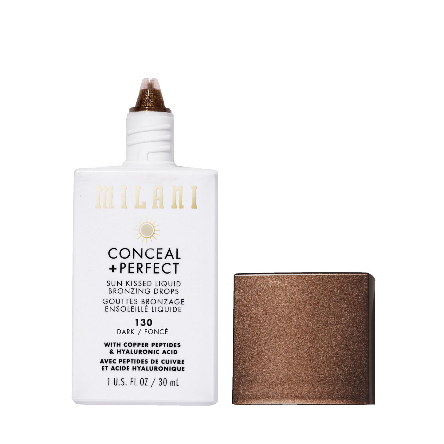 Milani Bronzer- Sun Kiss Bronzing Drops, Conceal + Perfect Liquid Bronzer for Sheer, Weightless Coverage & Hydration enriched with Peptides Beauty & Personal Care Milani