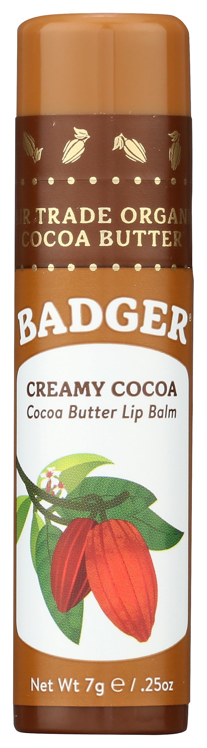 Badger, Creamy Cocoa Lip Balm Stick, 0.25 Ounce Beauty & Personal Care Badger