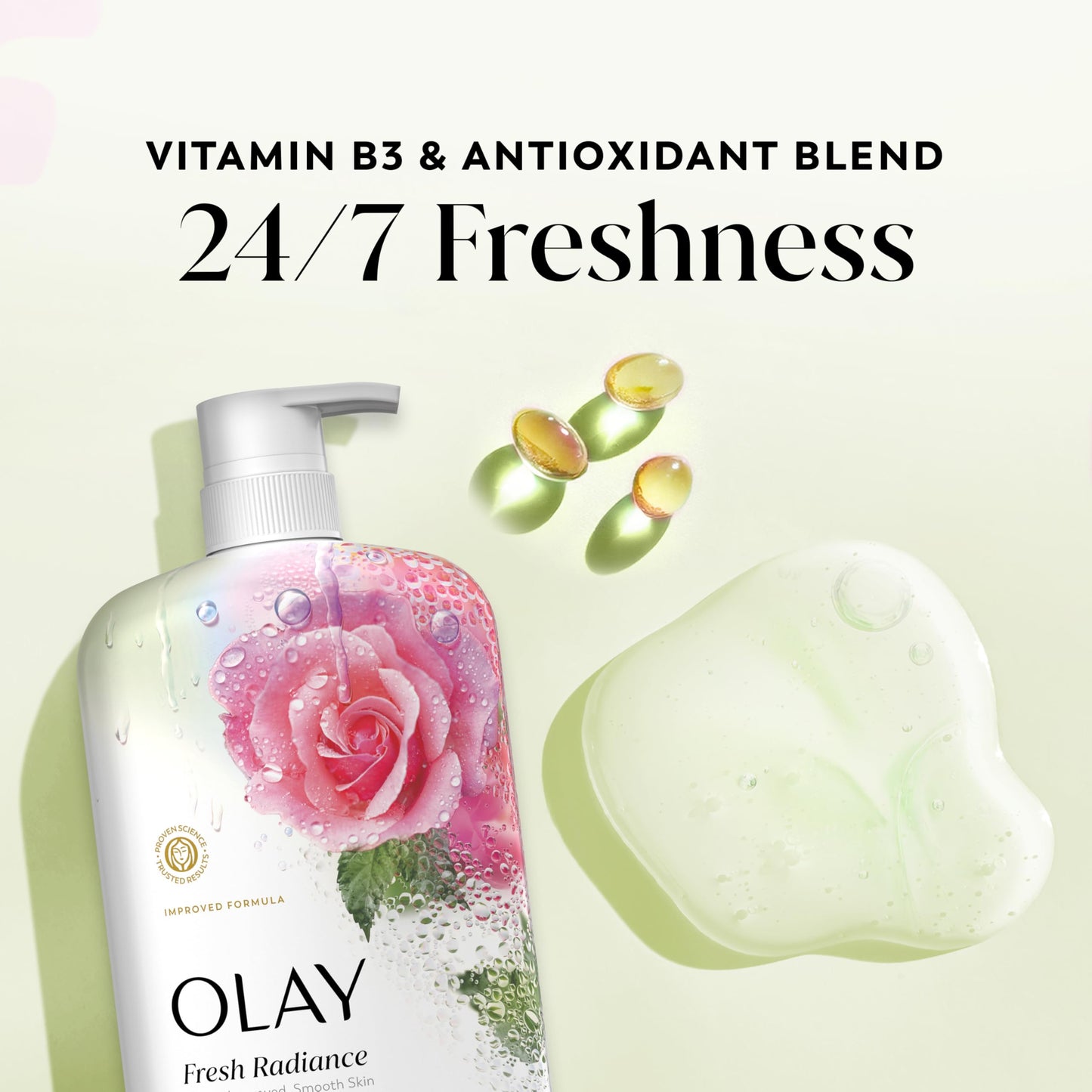 Olay Body Wash for Women, Fresh Radiance, 24/7 Skin-Loving Freshness, Visibly Radiant, Plant Based Cleansers, Vitamin B3 & Antioxidant Blend, All Skin Beauty & Personal Care Olay