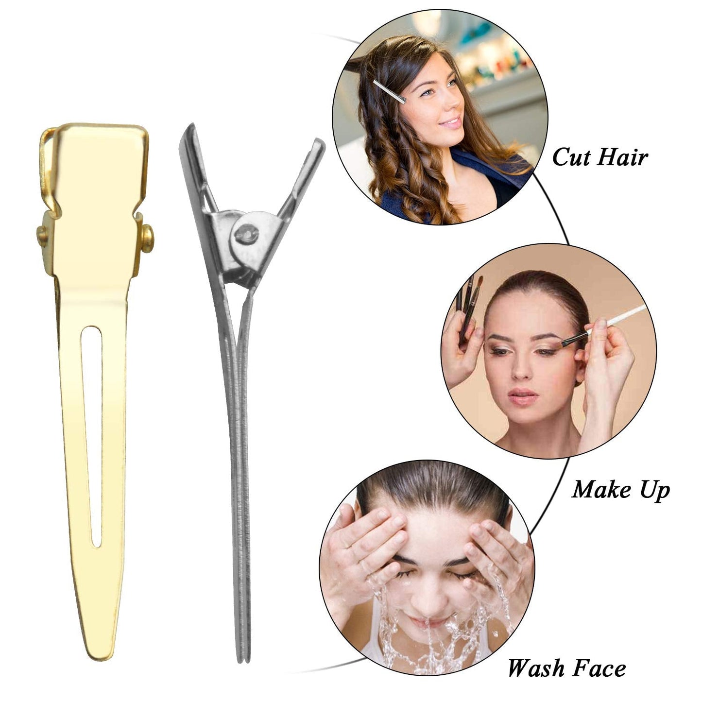 Jdesun 100pcs 1.77 Inches Single Prong Curl Clips Section Clips Metal Alligator Hair Clips Hairpins for Hair Extensions, 2 Colors Beauty & Personal Care Jdesun