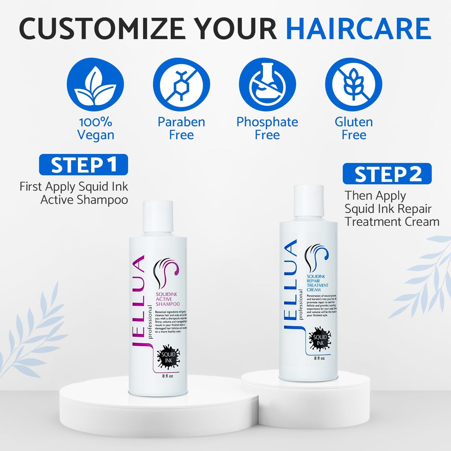 Jellua Squidink Active Shampoo and Repair Treatment Cream 8.0 Oz Duo Beauty & Personal Care Jellua