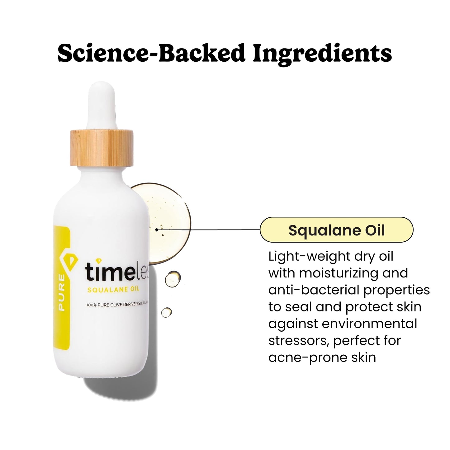 Timeless Skin Care Squalane Oil 100% Pure - Plant-Based Face Oil - Fragrance-Free - For Dry Skin - Moisturizing - 2 oz Beauty & Personal Care Timeless Skin Care