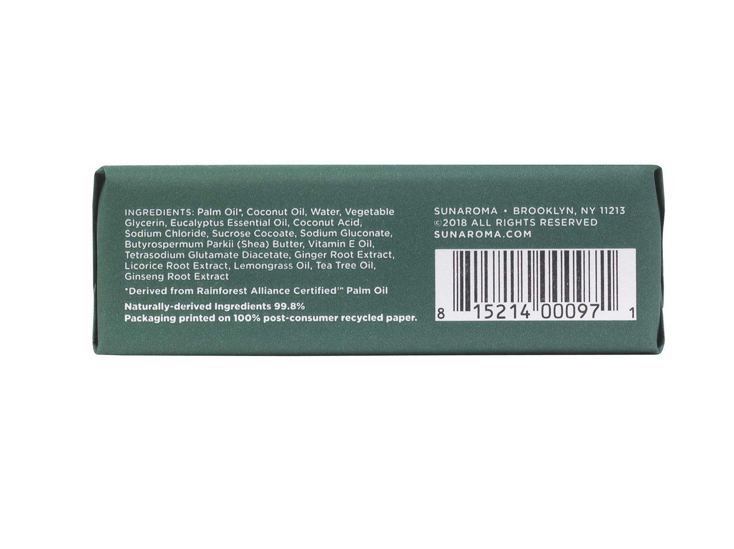 SUNAROMA Eucalyptus with Tea Tree Oil & Ginger Soap (Pack of 1) Beauty & Personal Care SUNAROMA