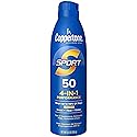 Coppertone Sport Sunscreen Spray, Broad Spectrum SPF 50 Water Resistant Spray Sunscreen, 5.5 Oz Beauty & Personal Care Coppertone
