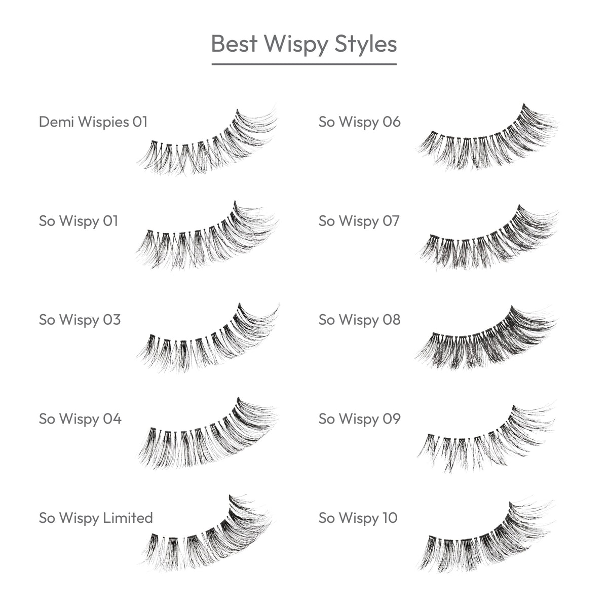 i-ENVY 10 Pairs So Wispy Human Hair Eyelashes Multipack, Natural Dramatic Fluffy False Lashes - Invisible Band, Volume & Curl, Lightweight, Reusable Beauty & Personal Care i•ENVY