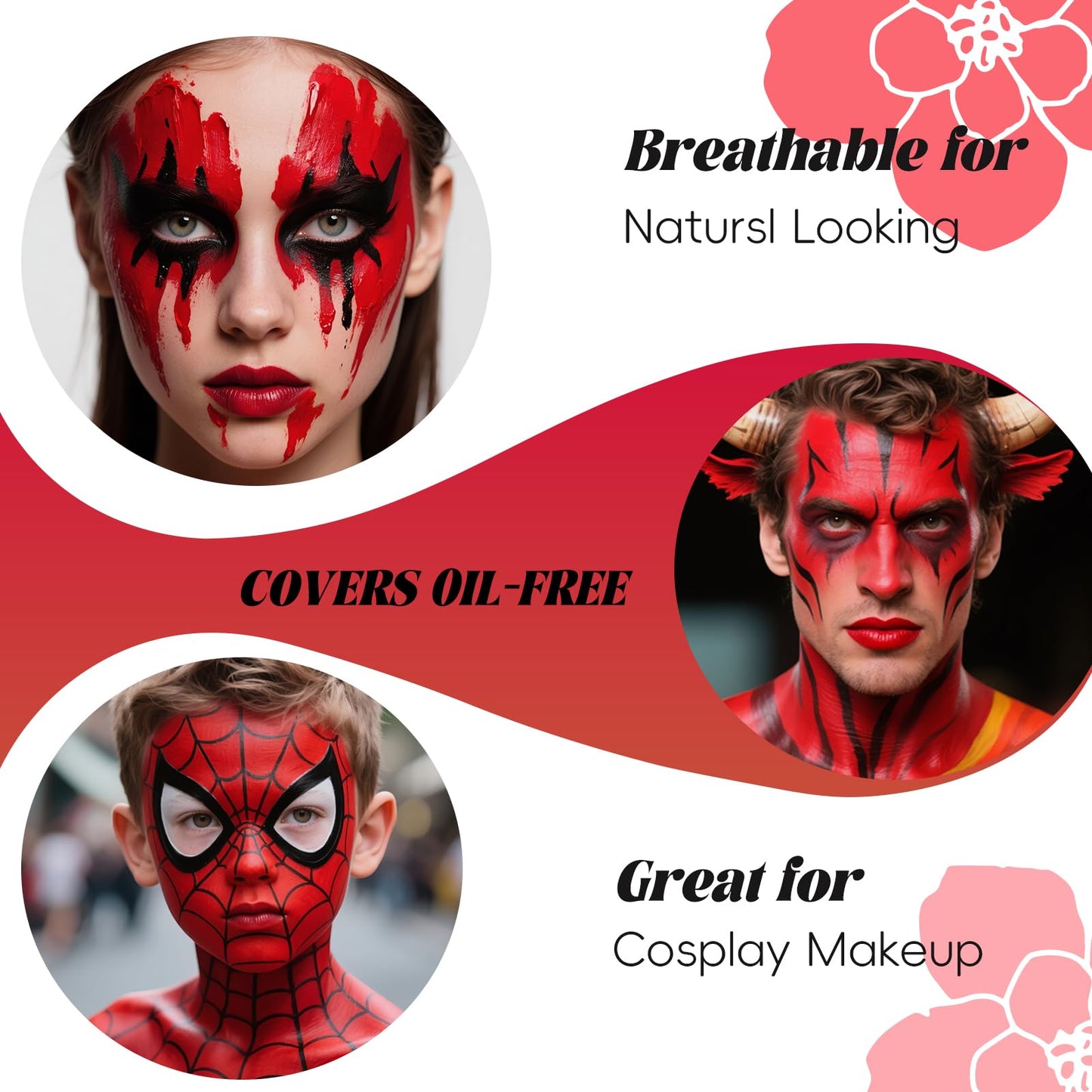 Red face body paintRed Water Based Face Body Paint?Washable Face Paint For Devil Clown Nose Red Body Paint for Halloween SFX Cosplay Costumes Beauty & Personal Care TUHPIBK