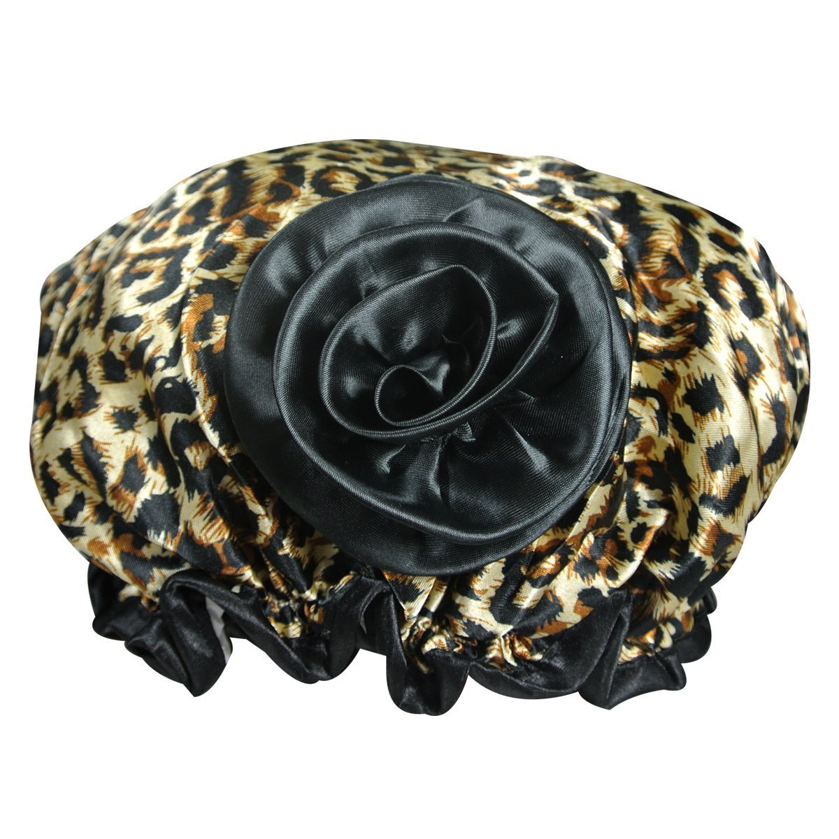 Kella Milla Stylish Satin Shower Cap - Brown Leopard Beauty and Personal Care Kella Milla
