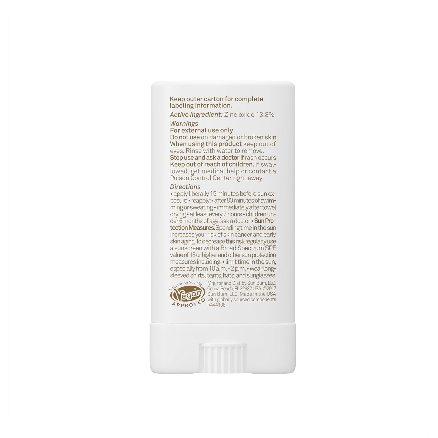 Sun Bum Mineral SPF 50 Face Stick Sunscreen - NEW FORMULA 2026 Water-Resistant Broad Spectrum Sunscreen with Vitamin E - Hawaii 104 Act Compliant (No Beauty and Personal Care Sun Bum