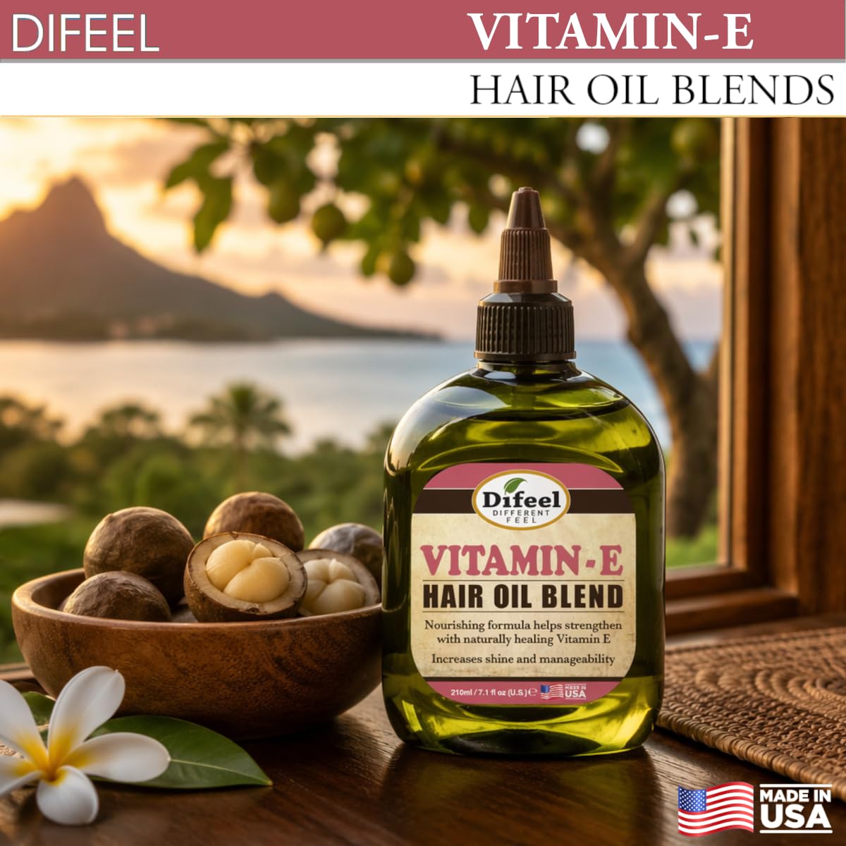 Difeel Vitamin E Hair Oil Blend - Travel Size 2.5 ounce (6-Pack)