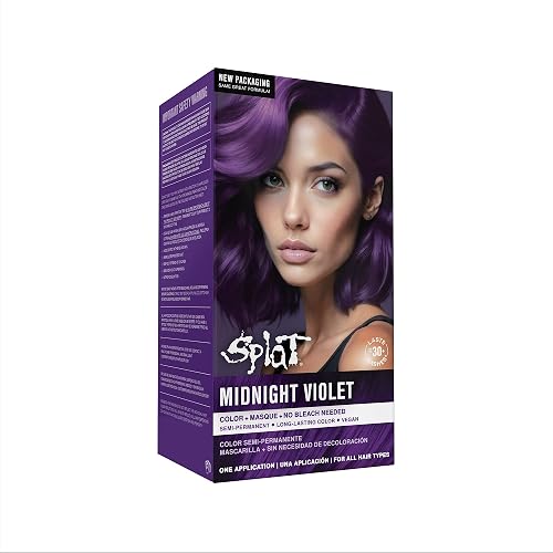 Splat Hair Splat Rebellious Colors 30 Wash No Bleach Needed Hair Color Kit, Midnight Violet, 6 Oz Beauty & Personal Care Splat