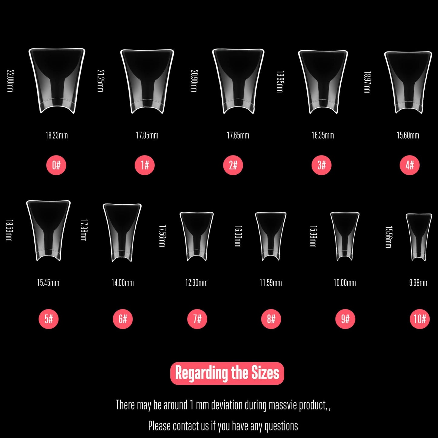 NOVO OVO 550 pcs Transparent Clear Crystal Duck Feet Style Flare Nail Tips Y2K Vibe Half Cover C Curve Wide French False Nail Extension Tips Acrylic Beauty & Personal Care NOVO OVO