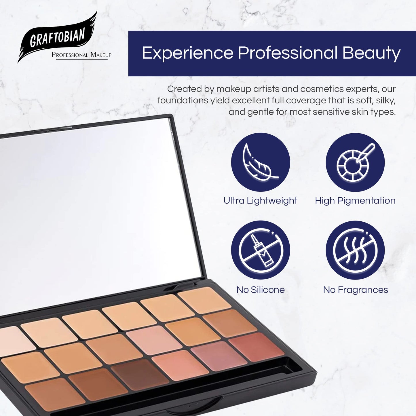 Graftobian HD High-Definition Super Palette - Foundation Palette, Professional Face Cream Palette, Contour & Coverage Face Makeup, Artist Kit Beauty & Personal Care Graftobian