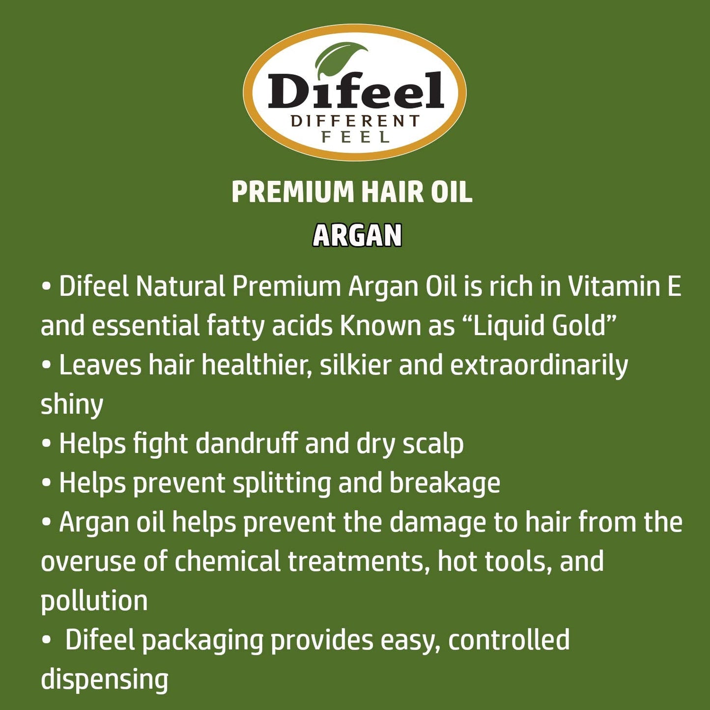 Difeel Premium Natural Hair Oil - Argan Oil 7.1 ounce (2-Pack) Beauty & Personal Care Difeel