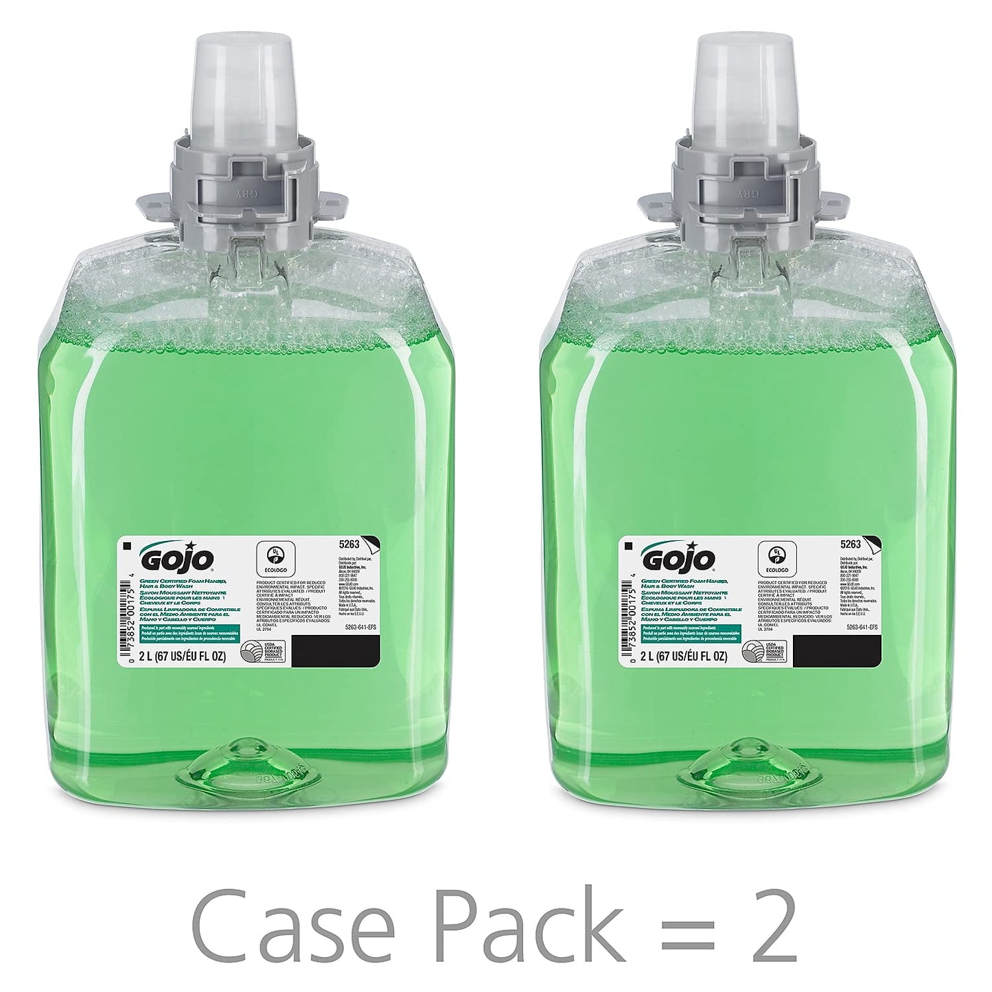 Green Certified Foam Hair & Body Wash, Cucumber Melon, 2000mL Refill, 2/Carton Beauty & Personal Care GOJO
