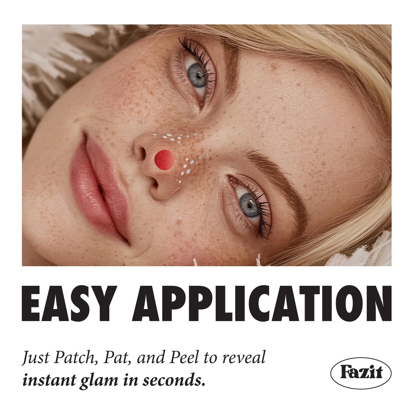 Fazit Makeup Patches - Red Nose Speckles - Glow Up Make-Up Patches - Cute Glitter Makeup Accessories for Women - Cosmetic Glitter for Face Beauty & Personal Care Fazit