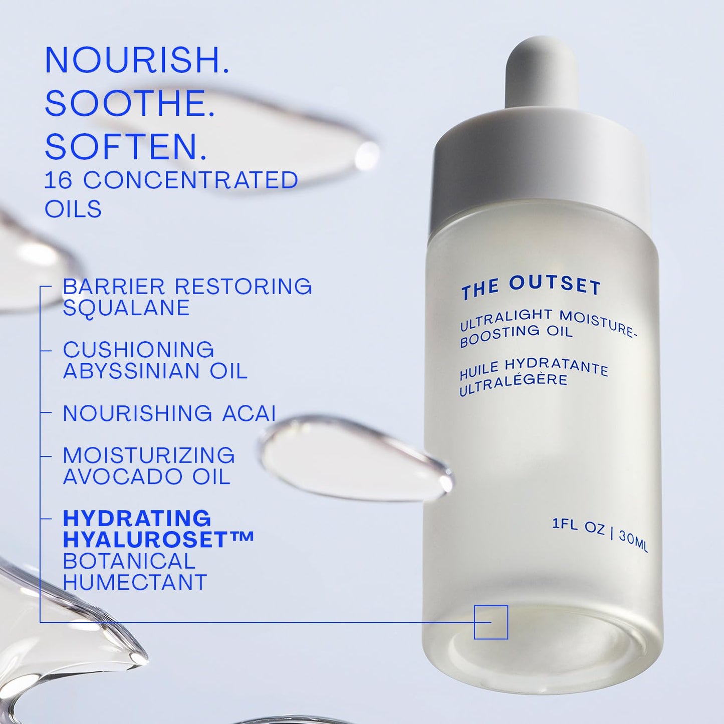 The Outset Ultralight Hydrating Face Oil with Squalane, Fast-Absorbing, Non-Clogging & Gentle Moisturizer, Fragrance-Free, Clean, Vegan & Gluten-Free Beauty & Personal Care The Outset