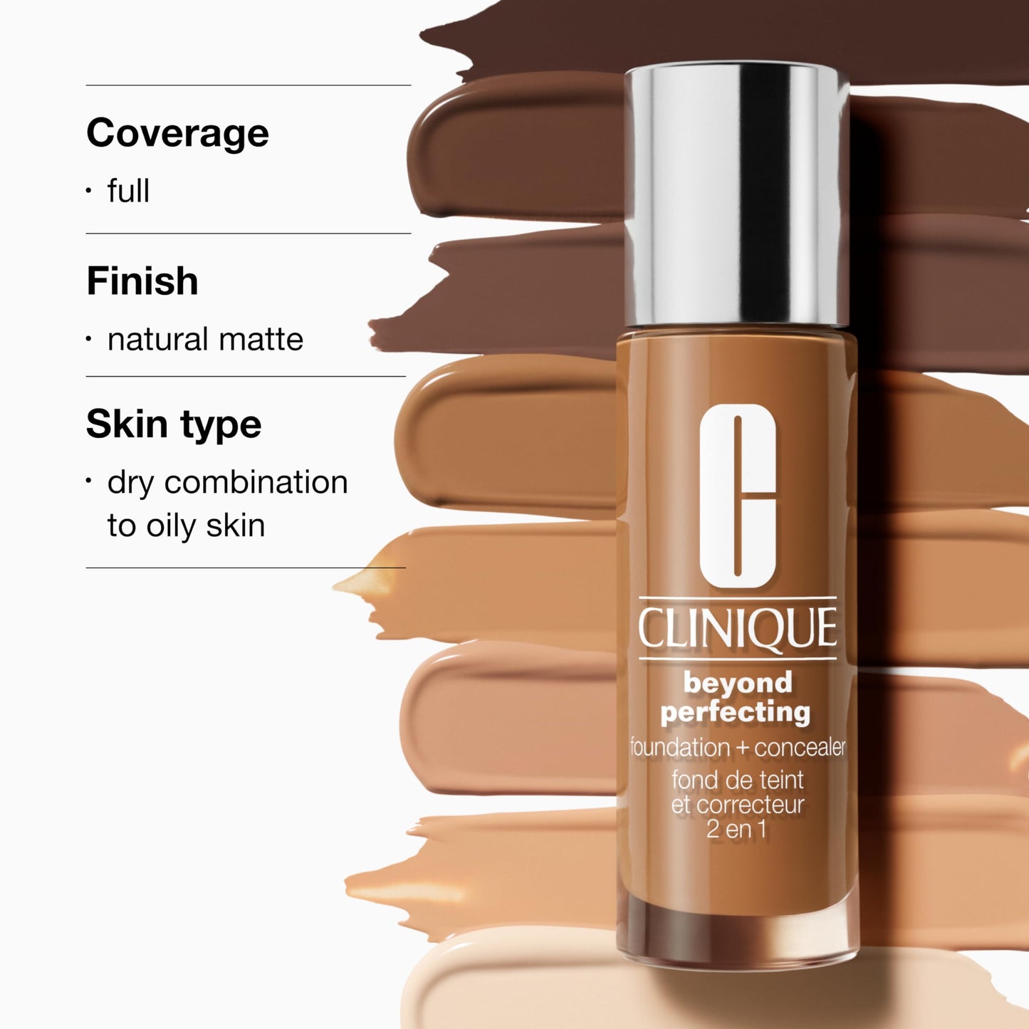 Clinique Beyond Perfecting Lightweight Liquid Foundation + Concealer For Dry Combination to Oily Skin Types | Full Coverage + Natural Matte Finish Beauty & Personal Care Clinique