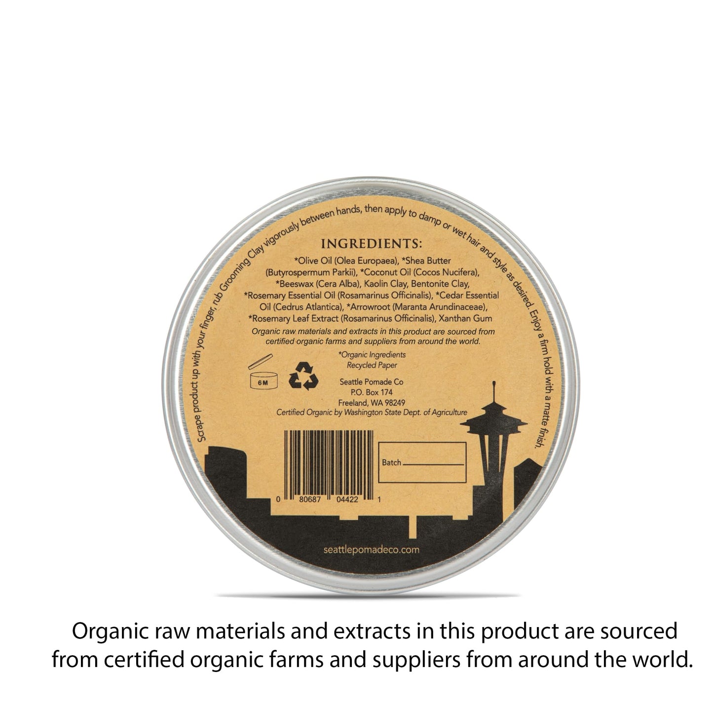 Seattle Pomade Co. Grooming Clay for Hair - USDA Certified, With Organic Essential Oils, Beeswax Based. Made with organic materials from around the Beauty & Personal Care SEATTLE POMADE CO. EST 2014 HANDMADE IN SEATTLE, WA POMADE