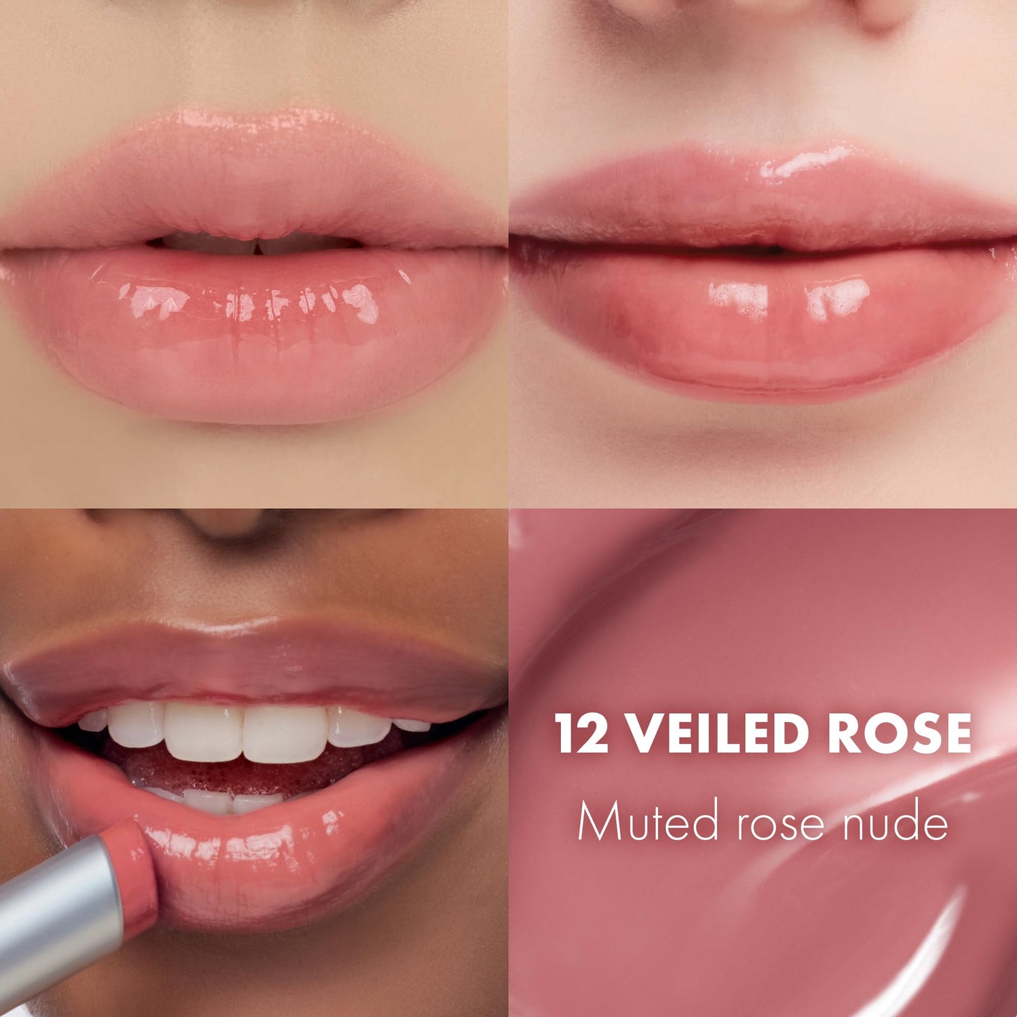 rom&nd GLASTING MELTING BALM #12 Veiled Rose - Hydrating Tinted Lip Balm & Gloss Stick - Sheer Muted Rose Nude, Crystal Water-Gloss Shine - Non-Sticky Beauty and Personal Care rom&nd