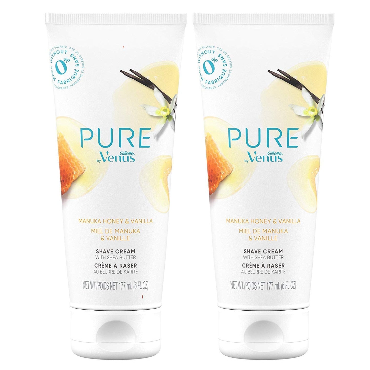 Pure by Gillette Venus Shaving Cream Manuka Honey and Vanilla, 6oz (Pack of 2) Beauty and Personal Care Gillette Venus