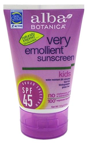 Alba Botanica Very Emollient, Kids Sunscreen SPF 45 4 oz (Pack of 3) Beauty & Personal Care Alba Botanica