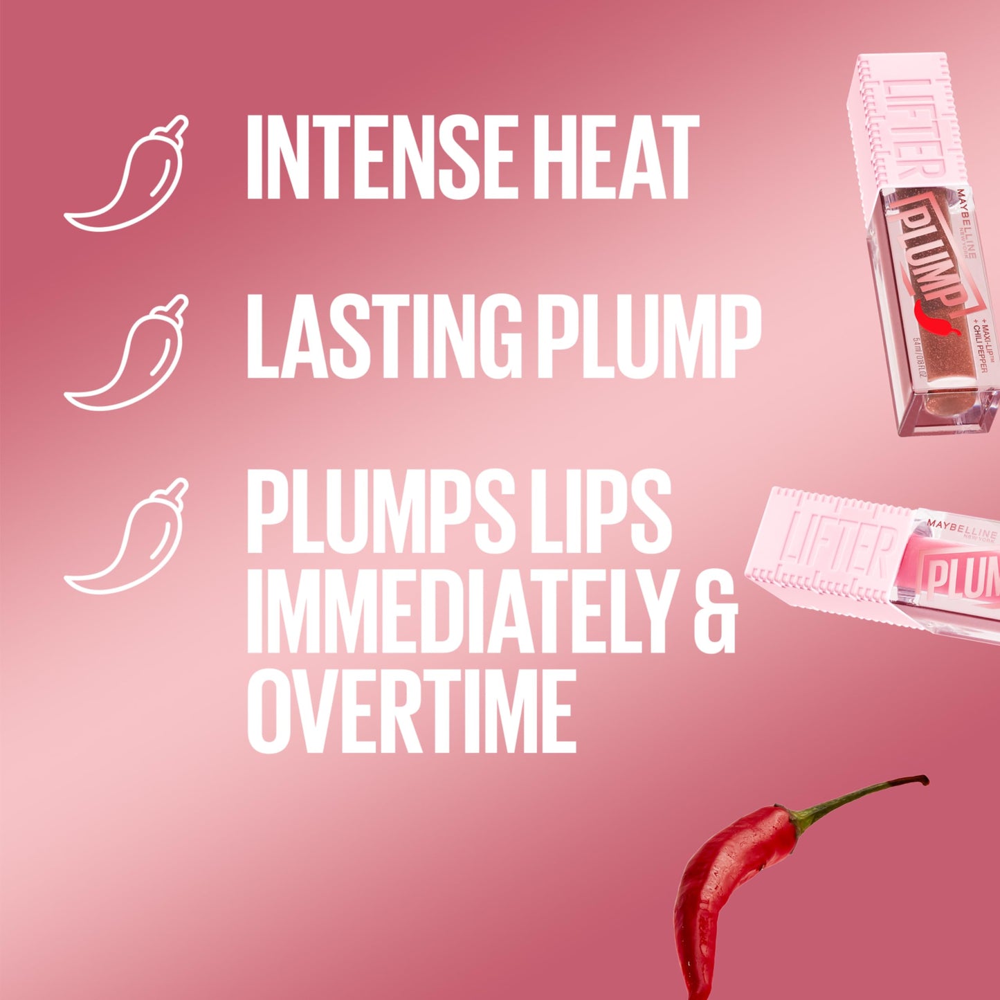 MAYBELLINE Lifter Gloss Lifter Plump, Plumping Lip Gloss with Chili Pepper and 5% Maxi-Lip, Cocoa Zing, Sheer Cool Brown, 1 Count Beauty & Personal Care MAYBELLINE