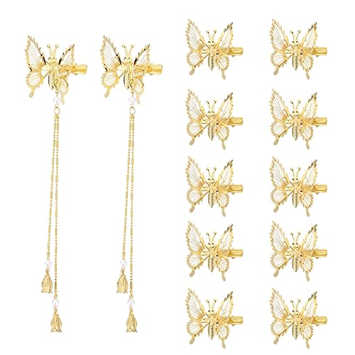 ONCHSH 3D Moving Butterfly Hair Clips,Metal Butterfly Hairpins Bride Wedding Head Pieces Hair Accessories for Women Girls (Gold) Beauty & Personal Care ONCHSH