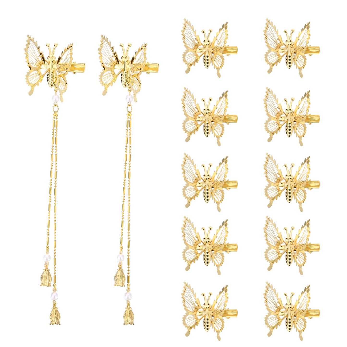 ONCHSH 3D Moving Butterfly Hair Clips,Metal Butterfly Hairpins Bride Wedding Head Pieces Hair Accessories for Women Girls (Gold) Beauty & Personal Care ONCHSH