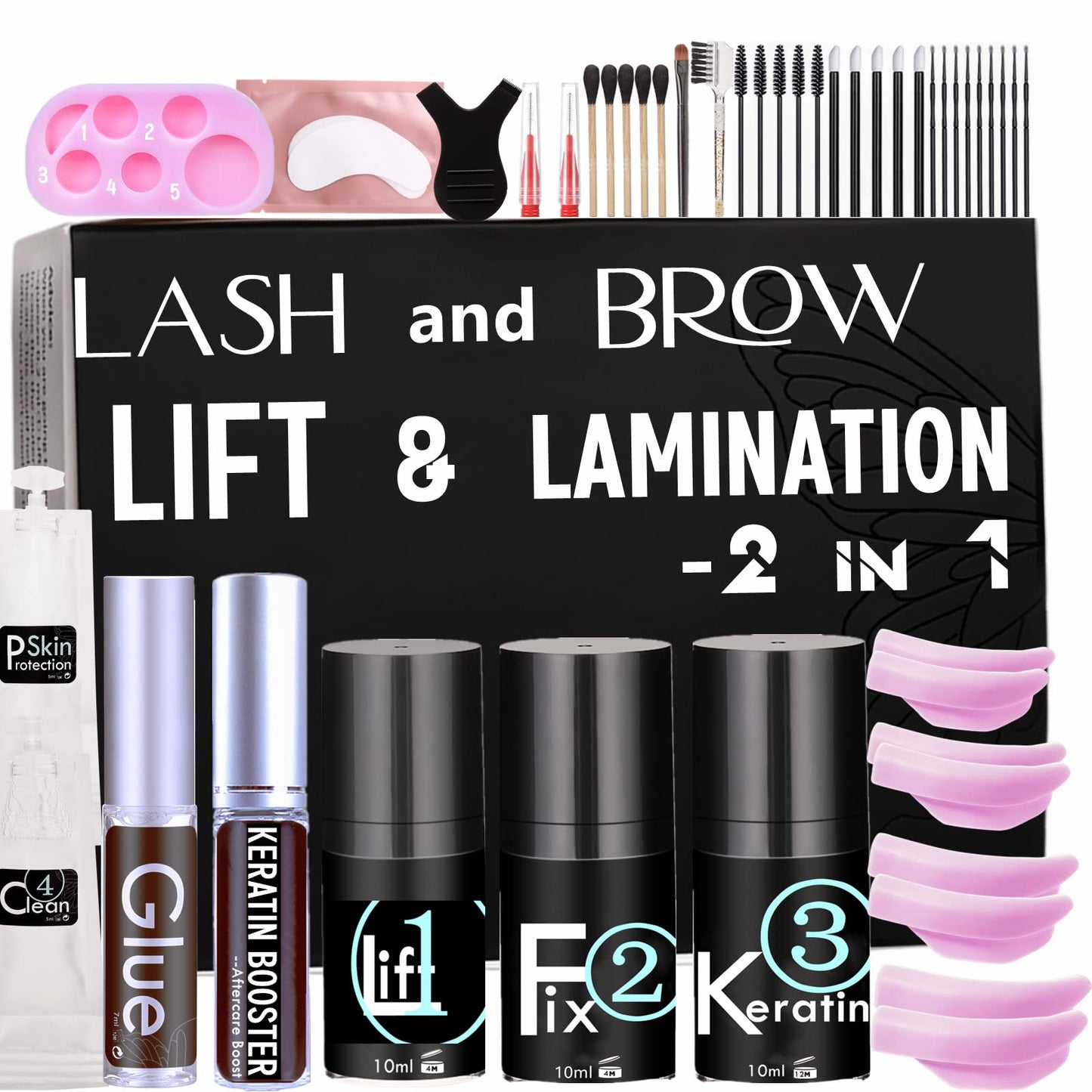Lash Lift Kit, Strong Eyelash Lifting 3 Minutes Brow Lamination At Home, DIY Eyelash Perm Easily 10 ml Airless Pump More than 15 Applications Make Beauty & Personal Care Libeauty
