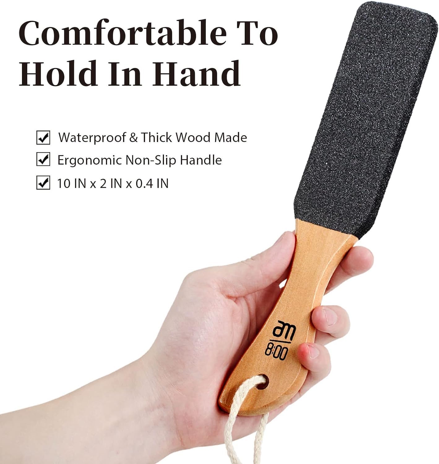 Pumice Stone Foot File (2-Pack), Wooden Handle Foot Scrubber & Callus Remover for Dry, Rough Skin and Corns Pedicure Beauty & Personal Care AM 8:00