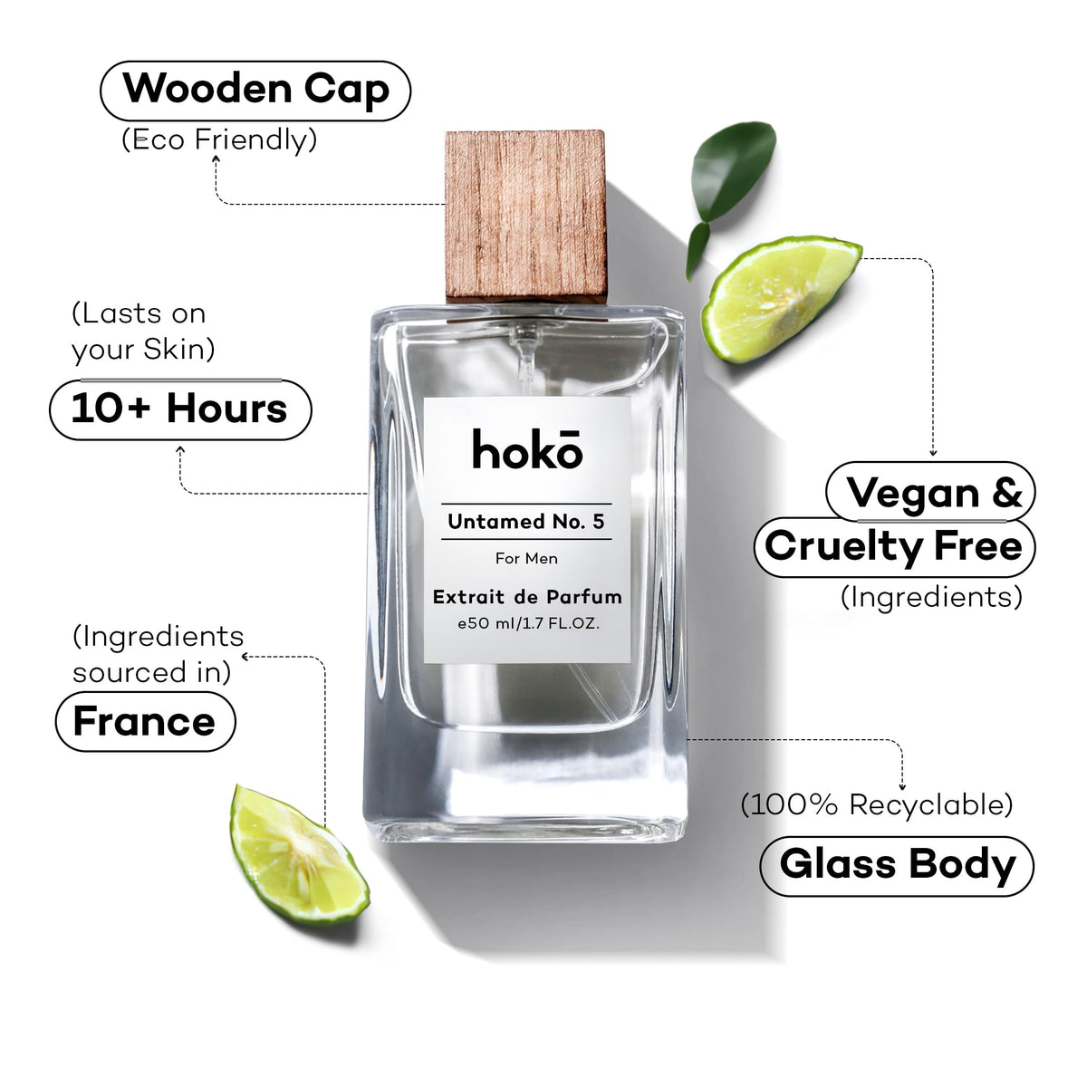 HOKO Untamed No. 5 - Spicy Bergamot, Pepper & Musk | Extrait de Parfum, 1.7 Oz | Long-Lasting Inspired Mens Cologne | Luxury Perfume Beauty & Personal Care HOKO
