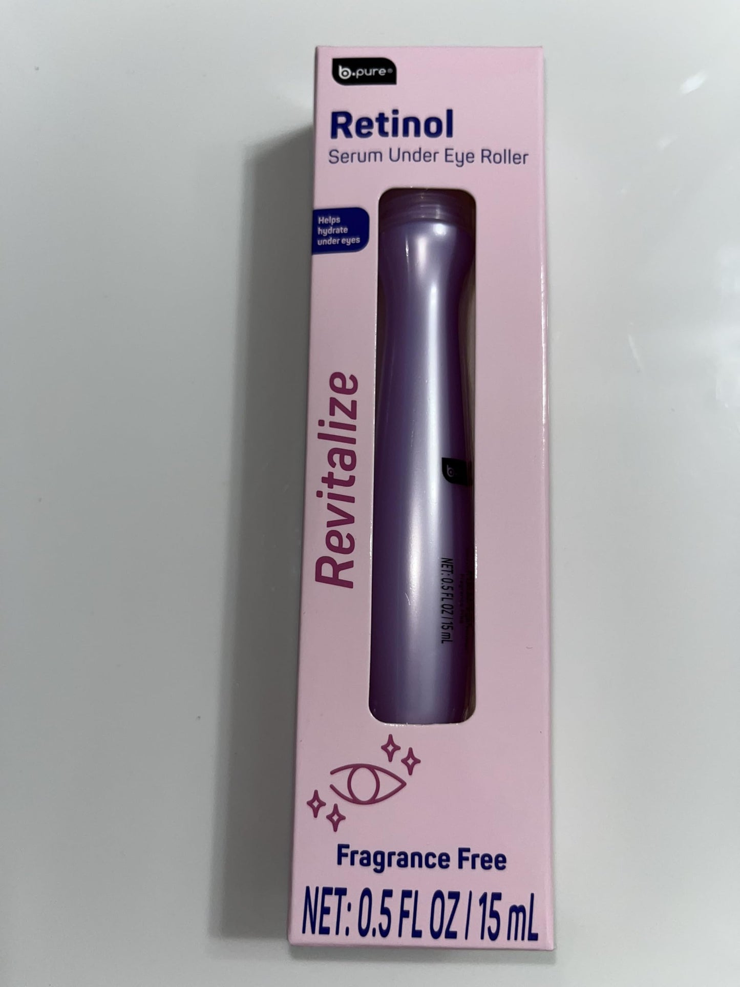 B.pure Retinol Serum Under Eye Roller, Fragrance Free, with Hyaluronic Acid and Retinol, 0.5 FL OZ Beauty & Personal Care b.pure
