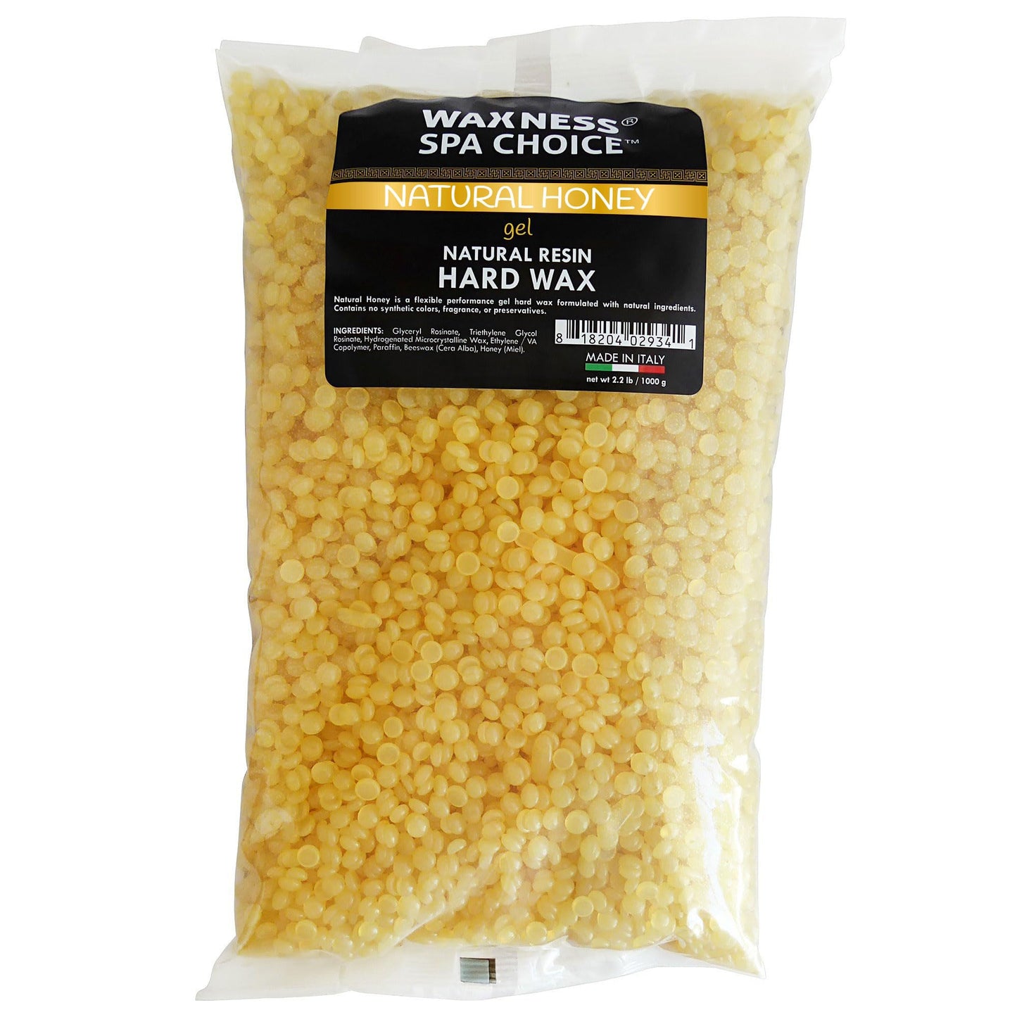 Waxness Spa Choice Natural Honey Gel Hard Wax Beads 2.2 lb / 1 kg Pack of 12 Beauty and Personal Care Waxness