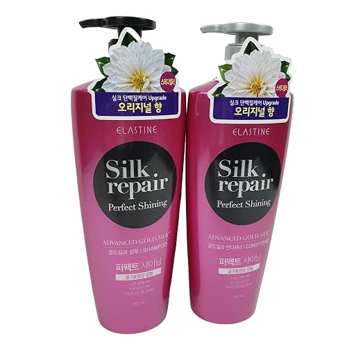 Elastine Silk Repair Perfect Shining Shampoo and Conditioner (550ml 18.6 Fl.oz/each) Beauty & Personal Care ELASTINE(??????)