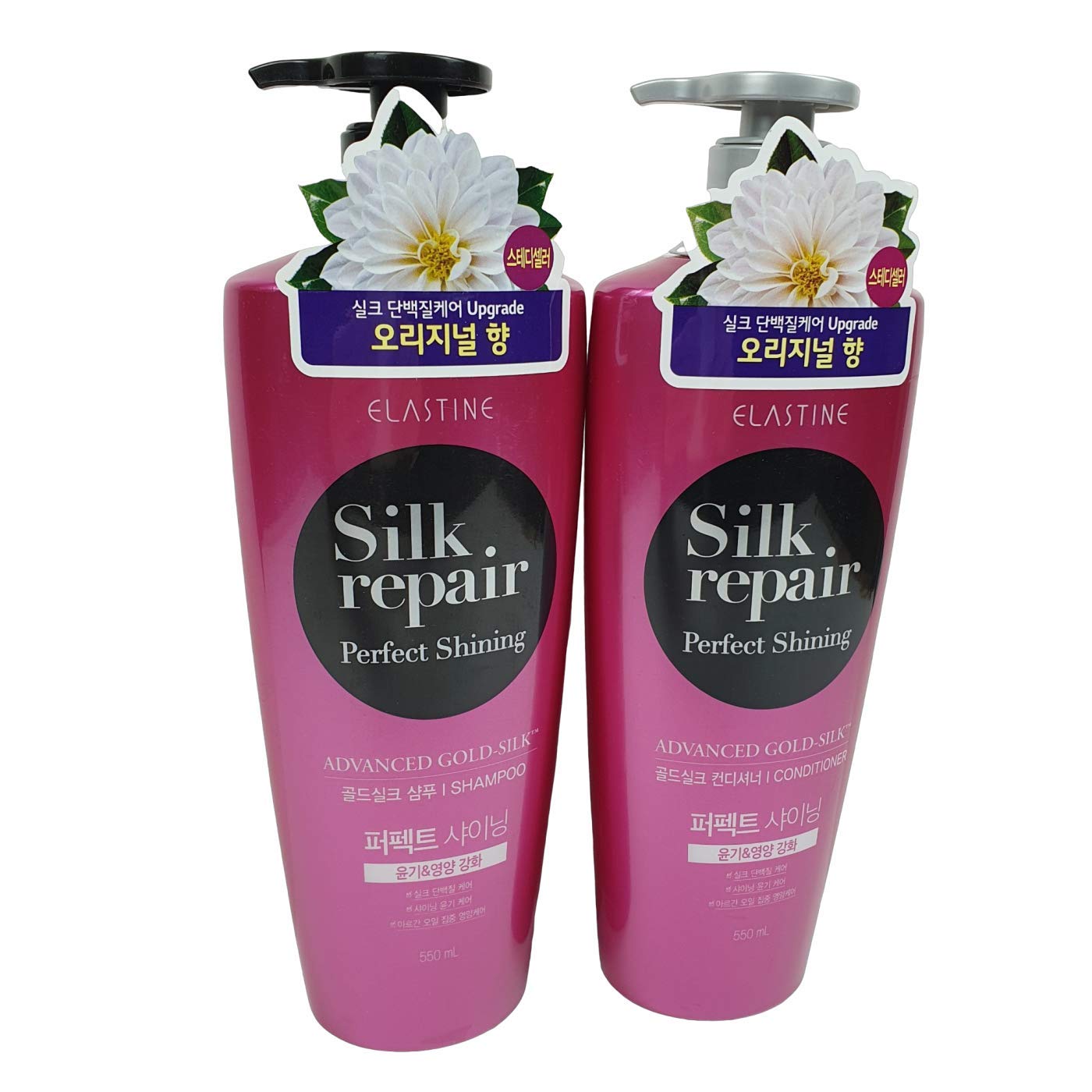 Elastine Silk Repair Perfect Shining Shampoo and Conditioner (550ml 18.6 Fl.oz/each) Beauty & Personal Care ELASTINE(??????)