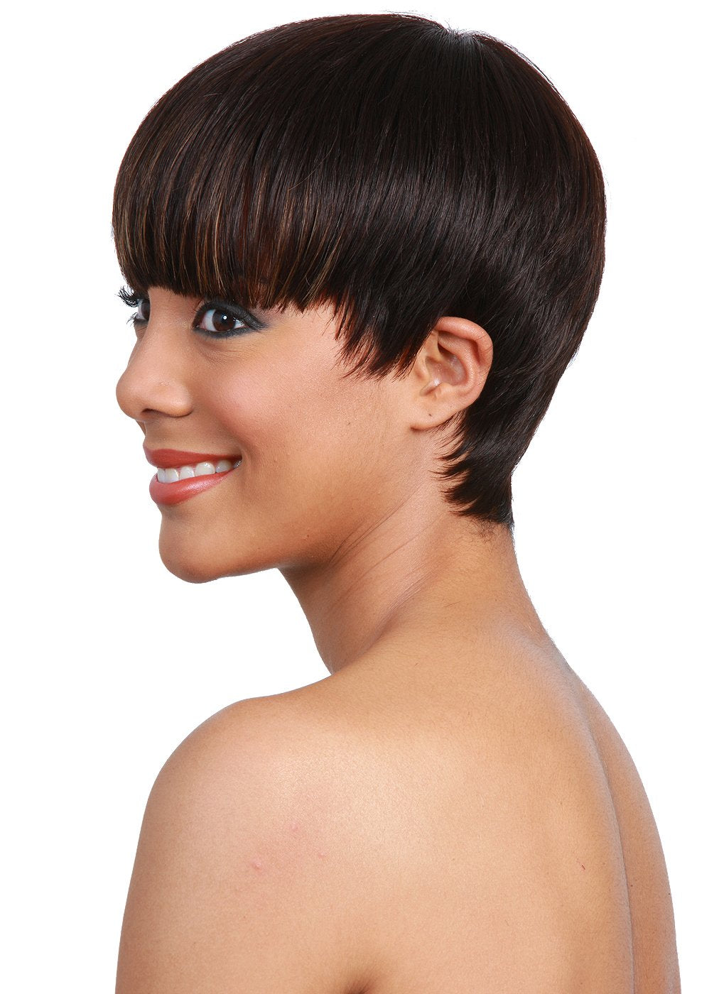 BOBBI BOSS Human Hair Wig - MH1212 CUTIE (# 1B - Off Black)