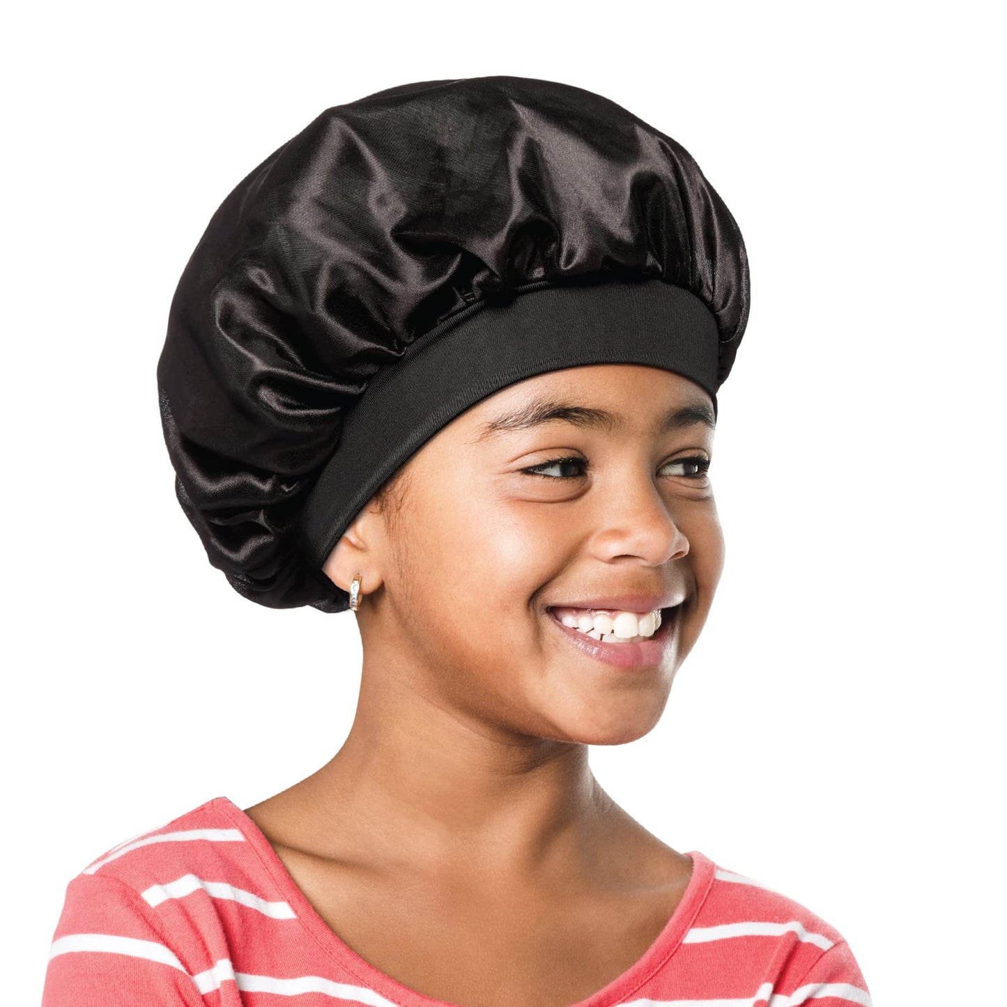 Red by Kiss Kids Satin Bonnet with Wide Band, Sleep Cap for Kids, Bonnet for Boys and Girls (Black) Beauty and Personal Care Red by Kiss