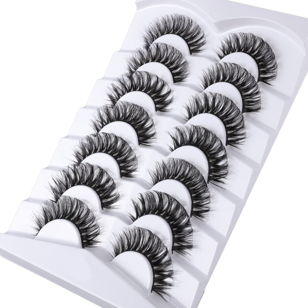 Mebver Russian Strip Lashes False Eyelashes Cat Eye Lashes Faux Mink Lashes Natural Look Fake Eyelashes Fluffy Wispy Lashes That Look Like Extensions Beauty & Personal Care Mebver