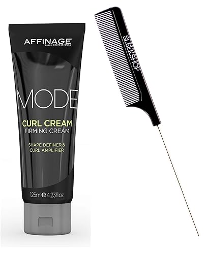 Affinage ASP Mode CURL CREAM Firming Creme (w/Sleek Steel Pin Rat Tail Comb) Shape Definer & Hair Curl Amplifier (4.23 ounce size) Beauty & Personal Care Affinage