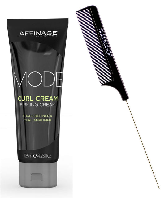Affinage ASP Mode CURL CREAM Firming Creme (w/Sleek Steel Pin Rat Tail Comb) Shape Definer & Hair Curl Amplifier (4.23 ounce size) Beauty & Personal Care Affinage
