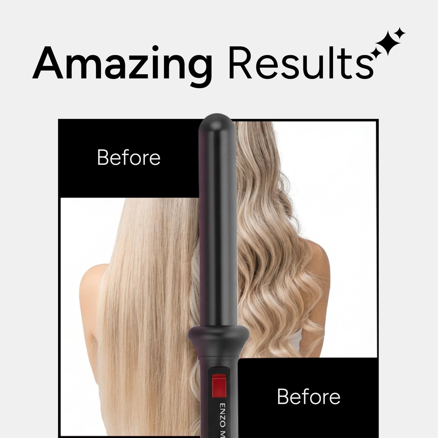 ENZO Milano 25mm (1 Inch) Analog Clipless Ceramic Curling Iron / Curling Wand Beauty & Personal Care ENZO MILANO