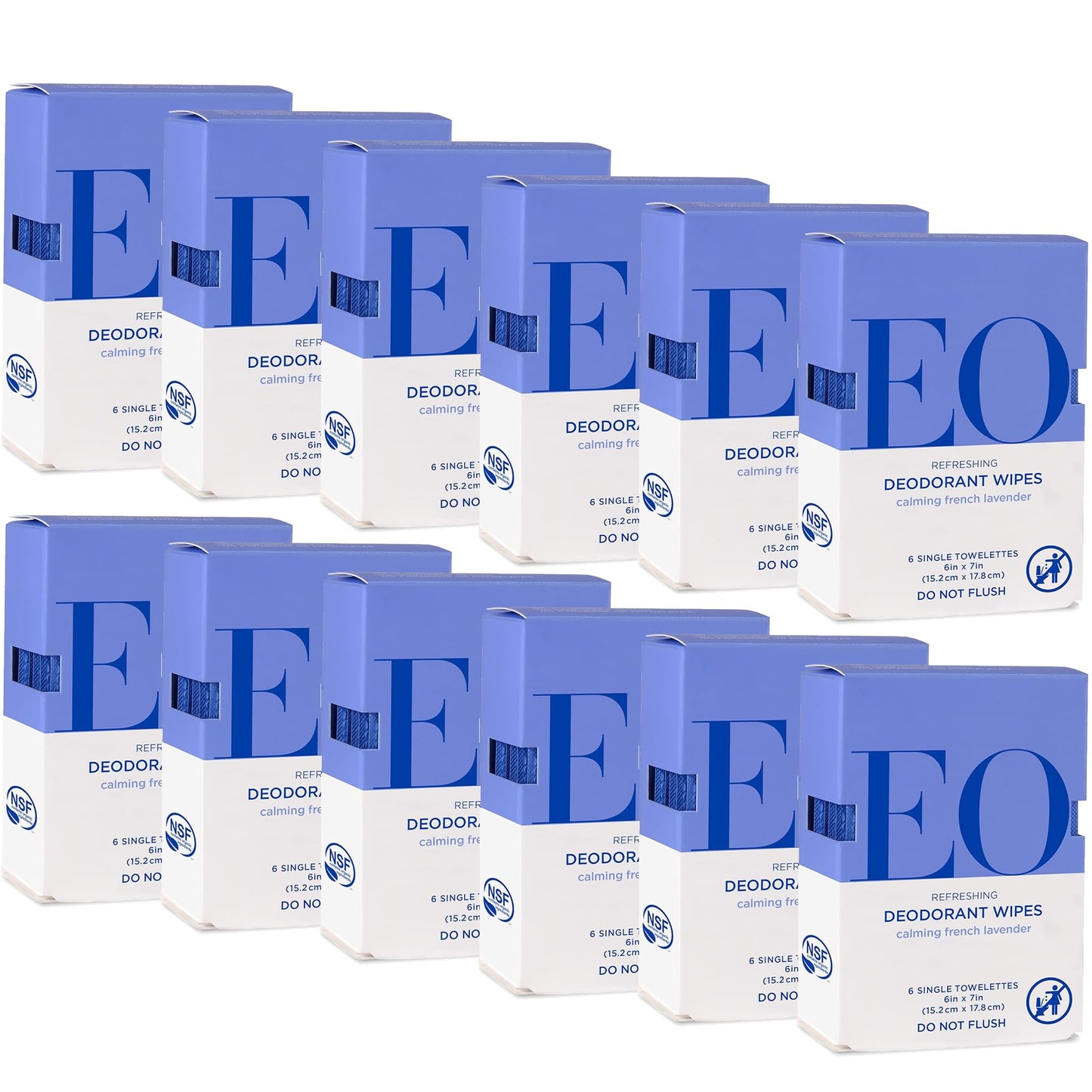 EO Deodorant Wipes, Travel size, 6 Individually Wrapped Wipes (Pack of 12), French Lavender, made with Essential Oils for Men and Women Beauty and Personal Care EO
