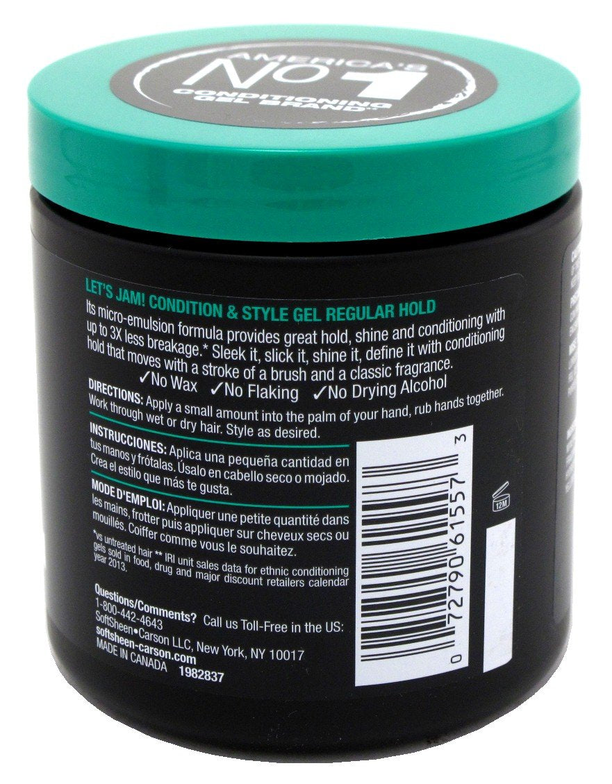 Lets Jam Condition & Shine Gel Regular Hold 14 Ounce Jar (Pack of 6) Beauty & Personal Care Let's Jam