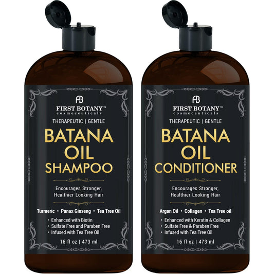 Batana Oil Shampoo and Conditioner - Fights Hair Loss, Promotes Hair Growth, Fights Dandruff, Lice & Itchy Scalp - for Men and Women Sulfate Free - 16 Beauty & Personal Care First Botany