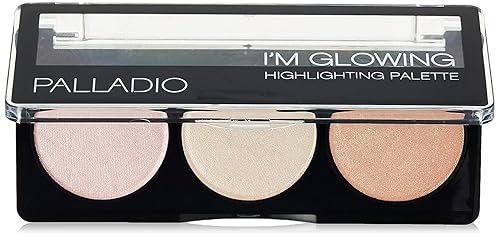 Palladio I'm Glowing Illuminating Highlighting Palette, Glow Bronzer Powder Makeup Set, High Pigmented Shimmery Colors, neutral Beauty & Personal Care Palladio