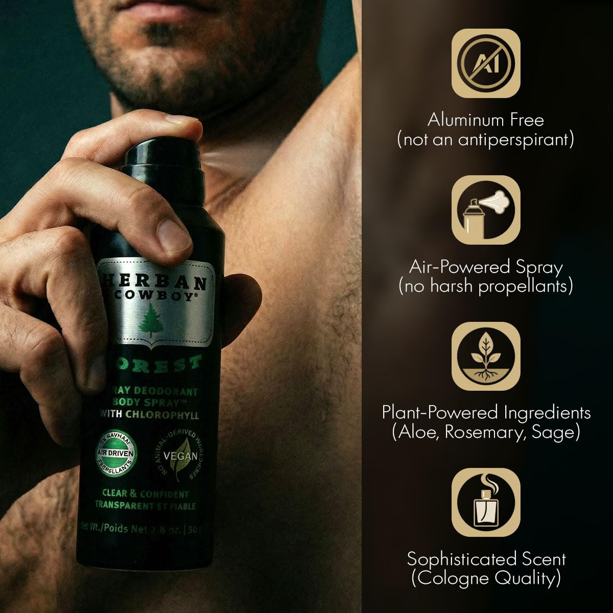 Herban Cowboy Forest Body Spray Deodorant with Hints of Parsley, Rosemary and Sage (2.8 oz) Beauty and Personal Care Herban Cowboy